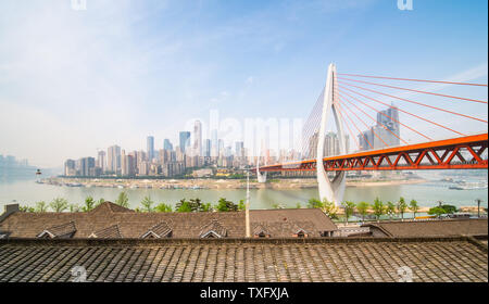 Architectural scenery of Yuzhong Peninsula, Chongqing Stock Photo