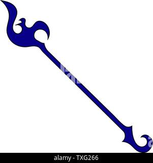 Magic Staff isolated on white background. Wizard Items. Vector Illustration for Your Design, Game, Card, Web. Stock Vector