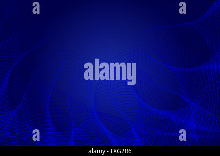 Blue glowing wavy lines abstract background Stock Photo