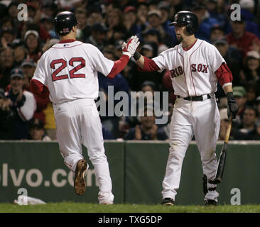 This is a 2009 photo of Mike Lowell of the Boston Red Sox baseball team.  This image reflects the Boston Red Sox active roster as of Sunday, Feb. 22,  2009 when this