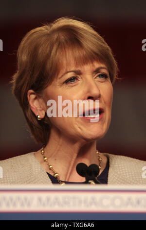 Democratic candidate for the U.S. Senate seat, Martha Coakley, speaks at the Sheraton in Boston, Massachusetts on January 19, 2010.  Coakley ran against Repubulican State Senator Scott Brown in a special election to fill the U.S. Senate seat left empty by the death of Sen. Edward M. Kennedy, D-Mass.   UPI/Ryan T. Conaty Stock Photo