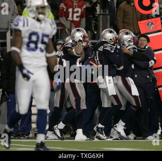 New England Patriots James Sanders and Asante Samuel celebrate