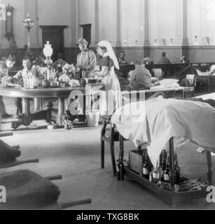 Second Boer War 1899-1902 : Where the sick and wounded British soldiers are cared for. Interior of the Raadzaal, Bloemfontein - South Africa Stock Photo