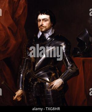 Sir Anthony Van Dyck Flemish school Thomas Wentworth, 1st Earl of Strafford  English statesman, a major figure in the events leading up to the English Civil War Stock Photo
