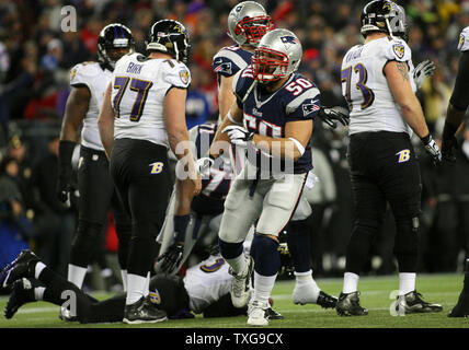 New England Patriots linebacker Matt Judon (9) prior to an NFL football  game, Sunday, Sept. 26, 2021, in Foxborough, Mass. (AP Photo/Greg M. Cooper  Stock Photo - Alamy