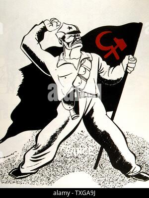 Spanish Civil War: French cartoon against the Communist Party of Spain, 1936 Stock Photo