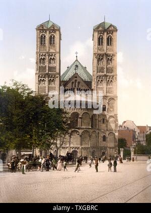 Church of St. Gereon, Cologne, the Rhine, Germany 1890 Stock Photo