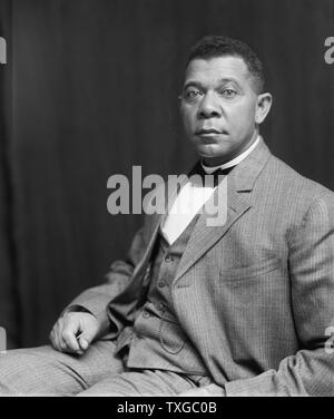 Booker T. Washington, half-length portrait, seated. An author, educator and Presidential advisor he was of the last generation of black American leaders to have been born into slavery. Stock Photo