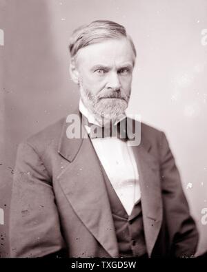 John Sherman (May 10, 1823 – October 22, 1900) American Republican representative and senator from Ohio served as both Secretary of the Treasury and Secretary of State and was the principal author of the Sherman Antitrust Act. Sherman ran for the Republican presidential nomination three times, Stock Photo