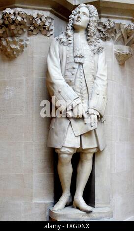 Statue of Gottfried Wilhelm Leibniz (1646-1716) German polymath and philosopher. Dated 2009 Stock Photo