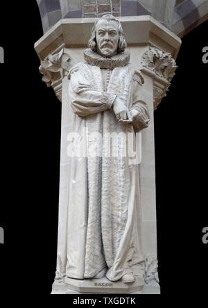 Statue of Roger Bacon (1214-1294) English philosopher and Franciscan friar. Dated 2009 Stock Photo