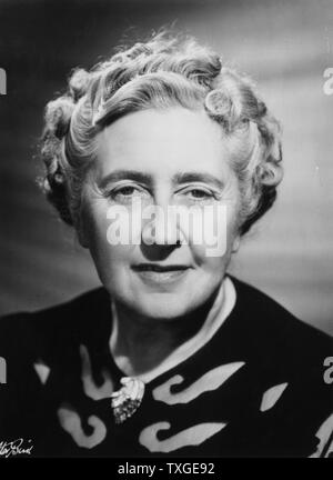 Photograph of Dame Agatha Mary Clarissa Christie (1890-1976) English crime novelist, short story writer, and playwright. Dated 1966 Stock Photo