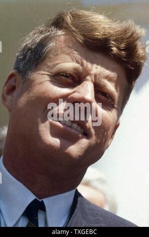 Photograph of President John F Kennedy (1917-1963) American politician and President of the United States until his assassination. Dated 1962