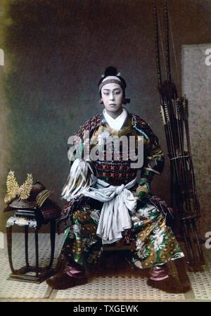 Japanese Samurai warrior, Vintage photograph from japan 1867 Stock