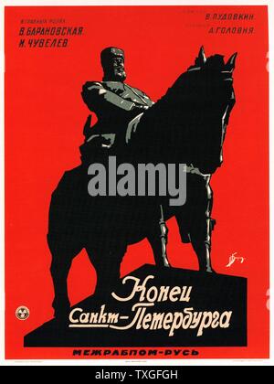 The End of St. Petersburg' soviet Russian film poster. 1928 Stock Photo