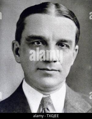 Photographic portrait of Owen D. Young (1874-1962) an American industrialist, businessman, lawyer, diplomat at the Second Reparations Conference, and member of the German Reparations International Commission. Dated 20th Century Stock Photo