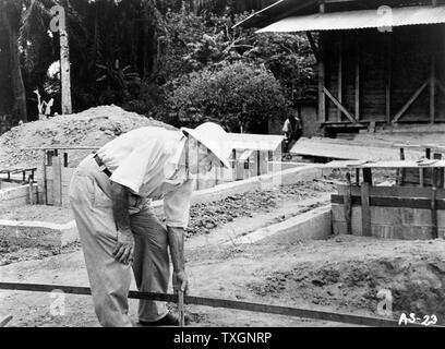 Albert Schweitzer (1875-1965) Alsatian medical missionary and theologian, philosopher and musician. 1957 Here portrayed in the Jerome Hill and Erica Anderson film Stock Photo