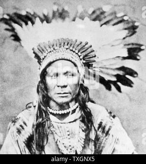 Little Head, North American Indian chief. From a photograph taken c1885 ...