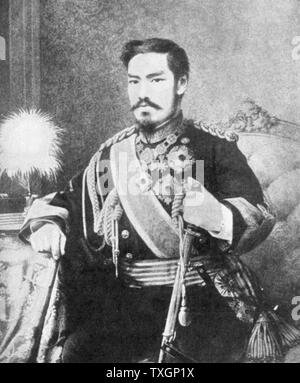 Mutsuhito (1852-1912) Emperor of Japan from 1867.  Photographing the Mikado (Emperor) was forbidden Stock Photo