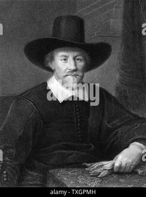 Grotius (Hugo de Groot) 1583-1645, Dutch theologian and jurist.  Engraving after the portrait by Mierevelt Stock Photo