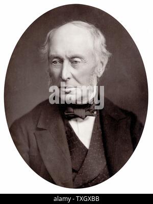 William George Armstrong (1810-1900) British industrialist inventor and scientist. Elswick Engine Works, Newcastle-upon-Tyne; Armstrong gun. Built Cragside, his home, which he fitted with electricity generated by water turbine.  Photograph published c1880 Woodburytype Stock Photo