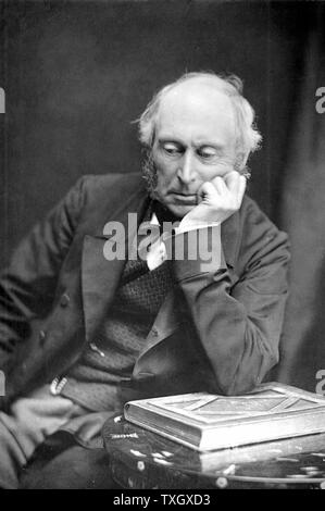 William George Armstrong (1810-1900) British industrialist inventor and scientist. Elswick Engine Works, Newcastle-upon-Tyne; Armstrong gun. Built Cragside, his home, which he fitted with electricity generated by water turbine.  c1890 Photograph Stock Photo