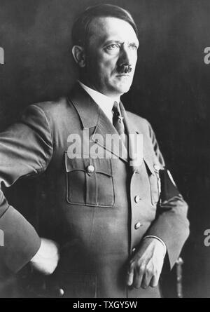 Adolph Hitler (1889-1945) German dictator addressing a crowd in Stock ...