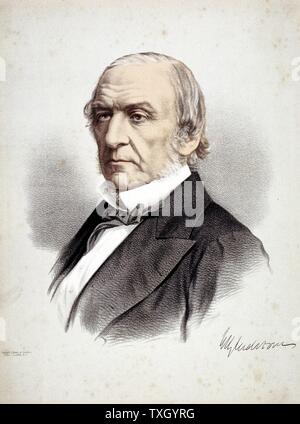 William Ewart Gladstone (1809-98) British Liberal statesman. Tinted lithograph published London c1880 Stock Photo
