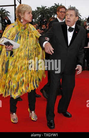 Actor Jerry Lewis (R) and Yanou Collart arrive on the red carpet before a screening of the film 'Bright Star' at the 62nd annual Cannes Film Festival in Cannes, France on May 15, 2009.   (UPI Photo/David Silpa) Stock Photo