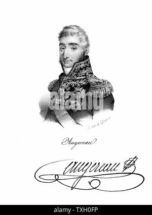 Pierre Francois Charles Augereau, Duke of Castiglione (1757-1816). French soldier during Napoleonic Wars. Marshal of France 1804. Shown in military dress wearing orders and decorations. Lithograph Stock Photo