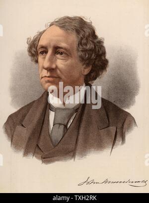 John Alexander Macdonald (1815-1891) Canadian statesman, born in Glasgow, Scotland, he emigrated to Canada with his family in 1820.   The first Canadian Prime Minister (1867-1873), he served a second term in office (1878-1891). From 'The Modern Portrait Gallery' (London, c1880). Tinted lithograph. Stock Photo