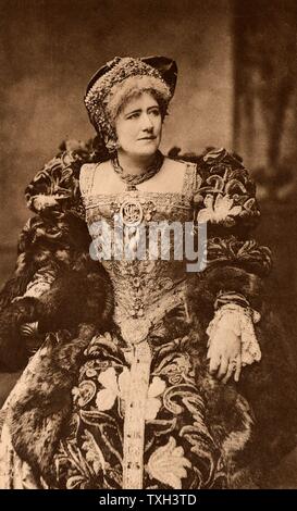 Ellen Alice Terry (1847-1928) English actress. From 1878 she had a successful 25-years professional partnership with Henry Irving. Here as Queen Katherine in the history play 'Henry VIII' by William Shakespeare. Photogravure c1895. Stock Photo