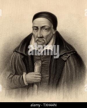 George Buchanan (1506-1582) Scottish humanist, historian and scholar. Tutor to Mary Queen of Scots (1562) and in 1567 to her son James VI.  Keeper of the Privy Seal of Scotland (1571-1583). Engraving from 'A Biographical Dictionary of Eminent Scotsmen' by Thomas Thomson (1870). Stock Photo