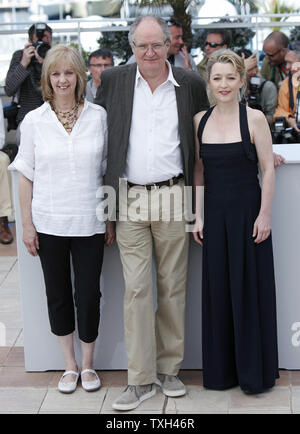 Ruth Sheen (L), Jim Broadbent (C) and Lesley Manville arrive at a photocall for the film 'Another Year' at the 63rd annual Cannes International Film Festival in Cannes, France on May 15, 2010.   UPI/David Silpa Stock Photo
