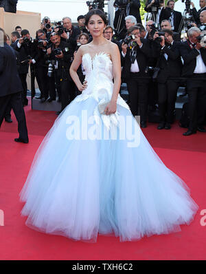 Li Bing Bing arrives on the red carpet before the screening of the film 'The Artist' during the 64th annual Cannes International Film Festival in Cannes, France on May 15, 2011.  UPI/David Silpa Stock Photo