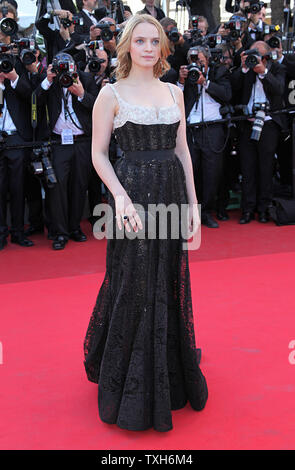 Sara Forestier arrives on the red carpet before the screening of the film 'The Tree of Life' during the 64th annual Cannes International Film Festival in Cannes, France on May 16, 2011.  UPI/David Silpa Stock Photo