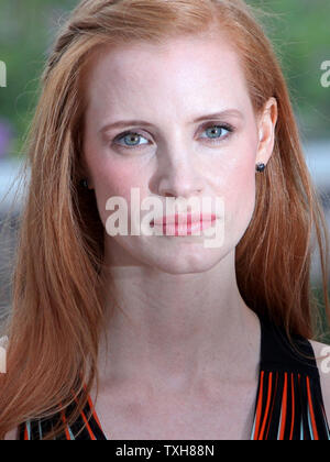 Jessica Chastain arrives at a photocall for the film 'Lawless' during the 65th annual Cannes International Film Festival in Cannes, France on May 19, 2012.   UPI/David Silpa Stock Photo