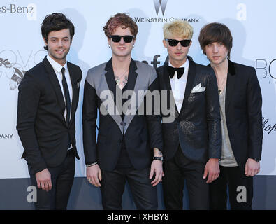 (From L to R) Ian Keaggy, Nash Overstreet, Ryan Follese and Jamie Follese of Hot Chelle Rae arrive at the amfAR Cinema Against AIDS 2013 gala at the Hotel du Cap in Antibes, France on May 23, 2013.  The event, held each year during the annual Cannes Film Festival, raises funds for AIDS research.   UPI/David Silpa Stock Photo