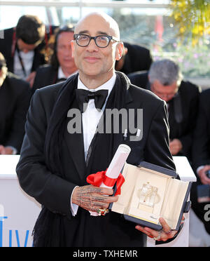 Bruce Wagner arrives at the award photo call after receiving the Best Actress prize on behalf of Julianne Moore for the film 'Maps to the Stars' during the 67th annual Cannes International Film Festival in Cannes, France on May 24, 2014.   UPI/David Silpa Stock Photo