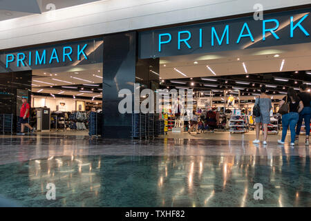 Alicante, Spain, 18 June, 2019: Entrance to the Primark store in shopping centre the Gran Via Alicante, Spain Stock Photo