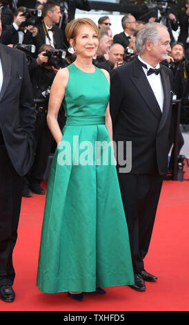 Nathalie Baye arrives on the red carpet before the screening of the film 'Irrational Man' during the 68th annual Cannes International Film Festival in Cannes, France on May 15, 2015.  Photo by David Silpa/UPI Stock Photo