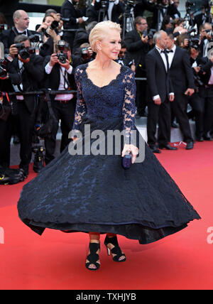 Helen Mirren arrives on the red carpet before the screening of the film 'La Fille Inconnue (The Unknown Girl)' at the 69th annual Cannes International Film Festival in Cannes, France on May 18, 2016.  Photo by David Silpa/UPI Stock Photo