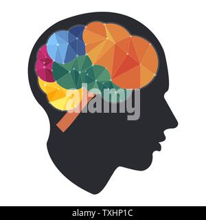 brain; mind; cloud; head, genius; iq; brainstorm; head; business, logo; polygons; smart; vector; triangle; idea; brilliant; memory; think; technology; Stock Vector