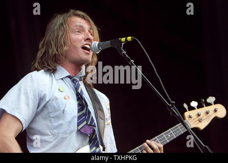 Sting's son Joe Sumner of Fiction Plane performs in concert as part of the 311/Snoop Dogg 'Summer Unity Tour' at Cricket Wireless Amphitheatre in Chula Vista, California on June 27, 2008.   (UPI Photo/Roger Williams) Stock Photo