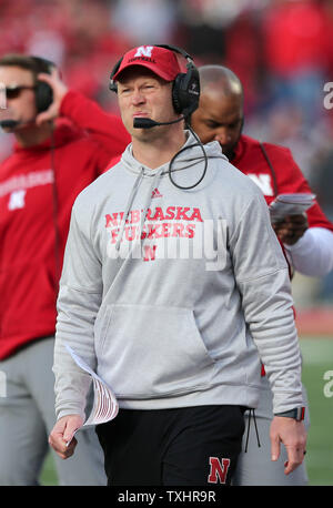 Nebraska head coach Scott Frost looks on against Ohio State in the second half November 3, 2018 in Columbus, Ohio. Photo by Aaron Josefczyk/UPI Stock Photo