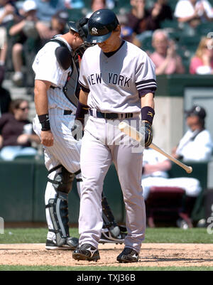 New York Yankees Hideki Matsui strikes out against the Chicago White Sox in Chicago on May 16, 2007. (UPI Photo/David Banks) Stock Photo