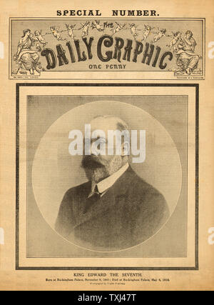 1910 Daily Graphic front page King Edward VII dead Stock Photo