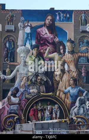 The 'Common threads' mural in Philadelphia, PA, USA Stock Photo