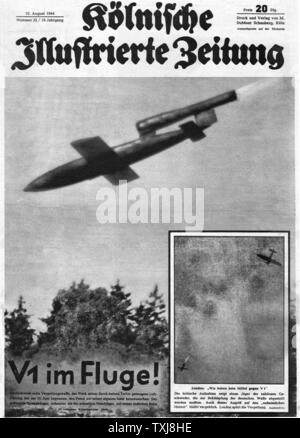 1944 Kolnische Illustrierte Zeitung V1 & V2 rockets Stock Photo