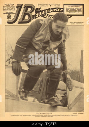 1941 Illustrierte Beobachter General-Major Adolf Galland (as Lt. Colonel) Stock Photo